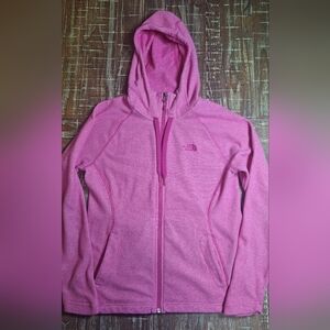 The North Face Women's Full Zip Hoodie‎ Pink Lightweight Medium Long Sleeve Logo